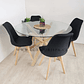 Comedor Warwick 120cms + 4 Sillas Tulip Lino - Miniatura 2