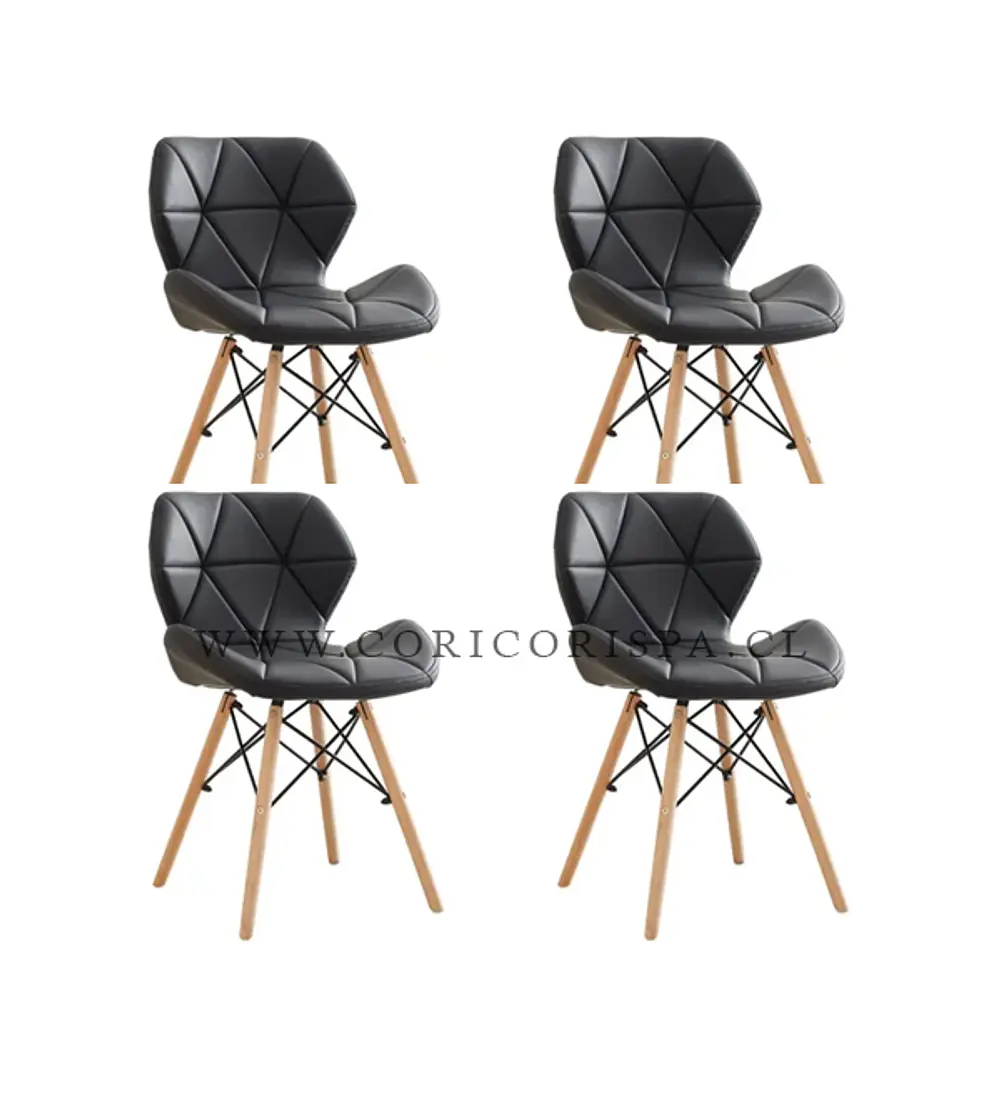 Pack 4 Sillas Eames Mariposa Ecocuero
