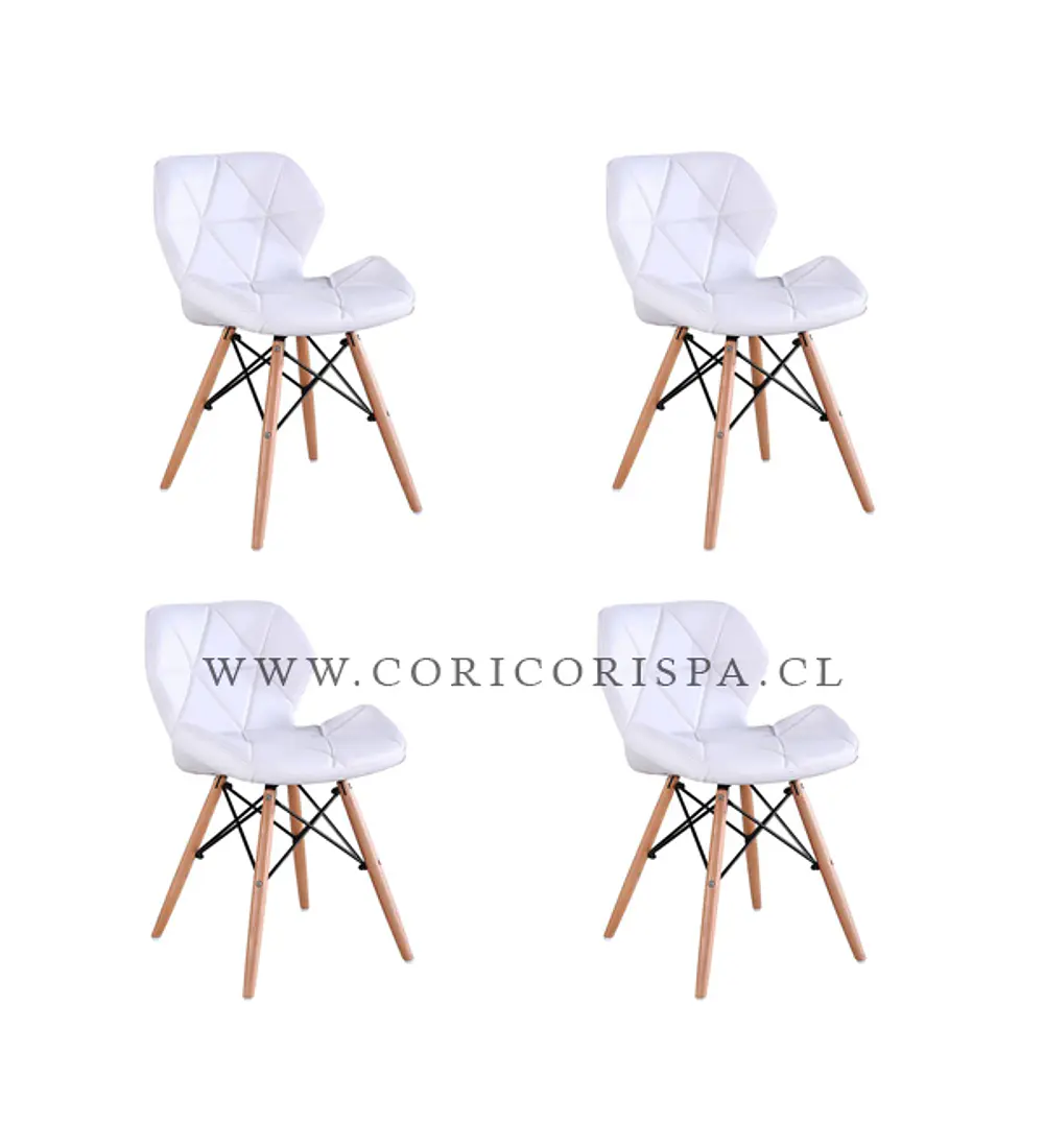 Pack 4 Sillas Eames Mariposa Ecocuero