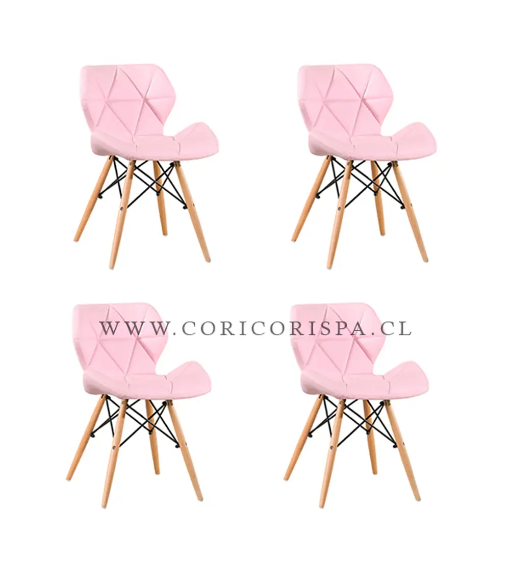 Pack 4 Sillas Eames Mariposa Ecocuero