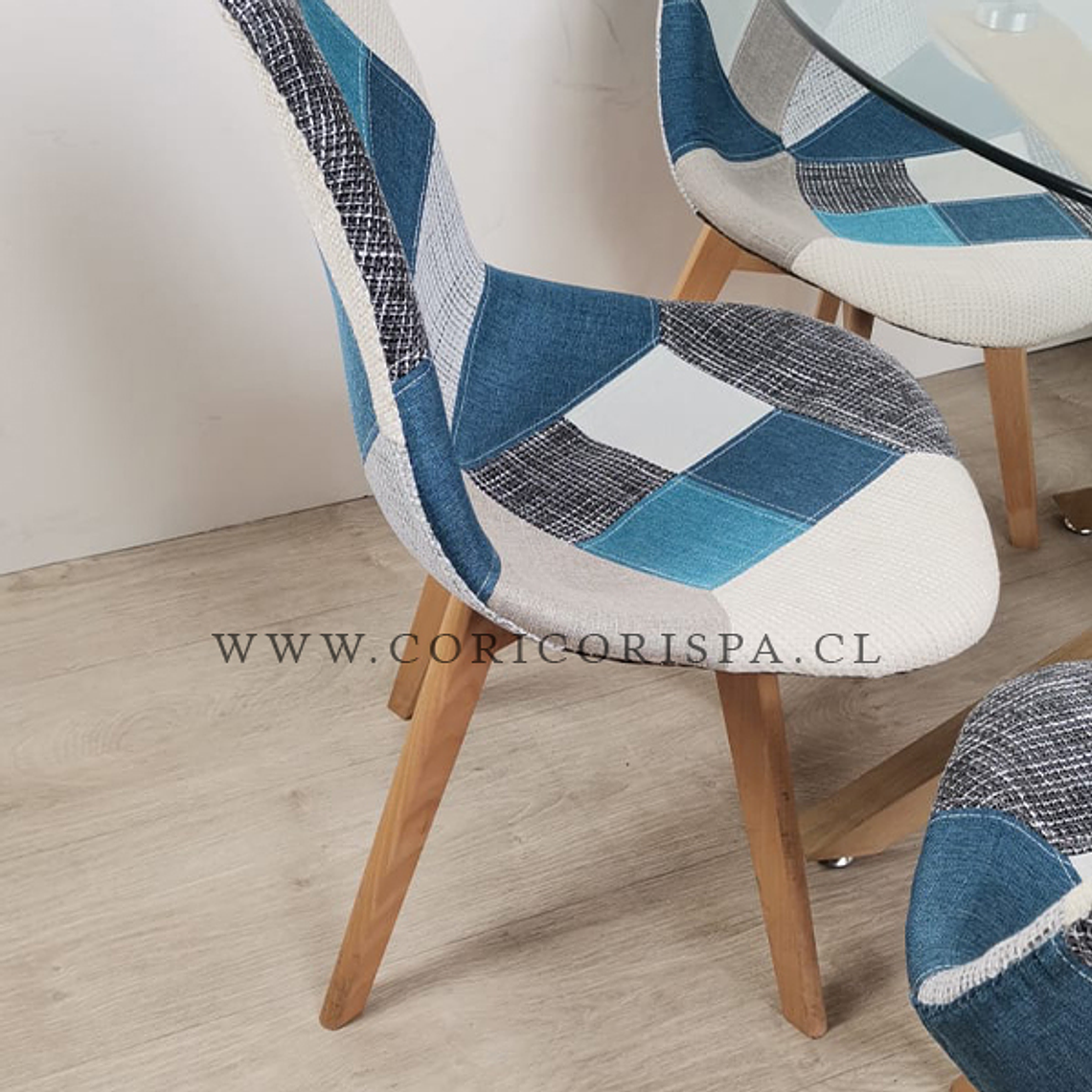 Pack 4 Sillas Patchwork Wood Celestoide 2