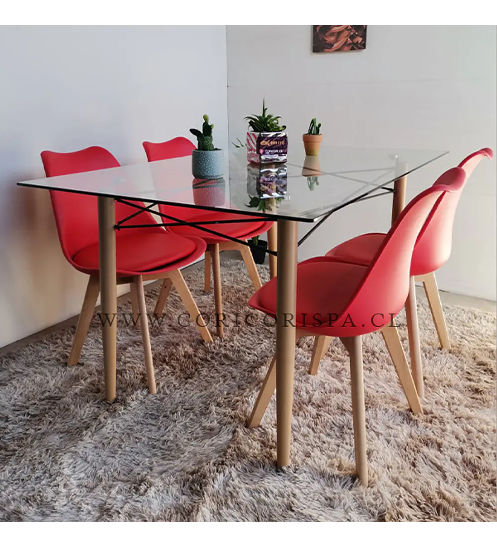 Mesa Crox 140 x 80cms + 4 Sillas Tulip