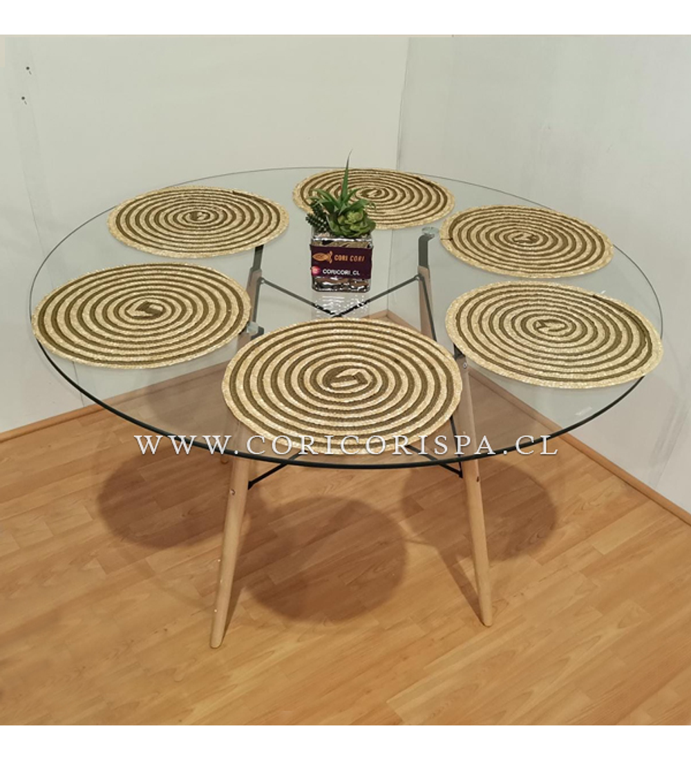 Mesa Eames Vidrio Redonda 120cm