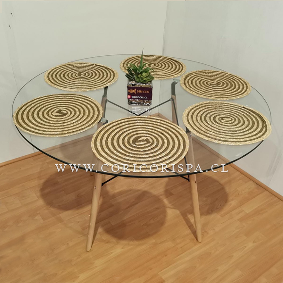 Mesa Eames Vidrio Redonda 120cm 1