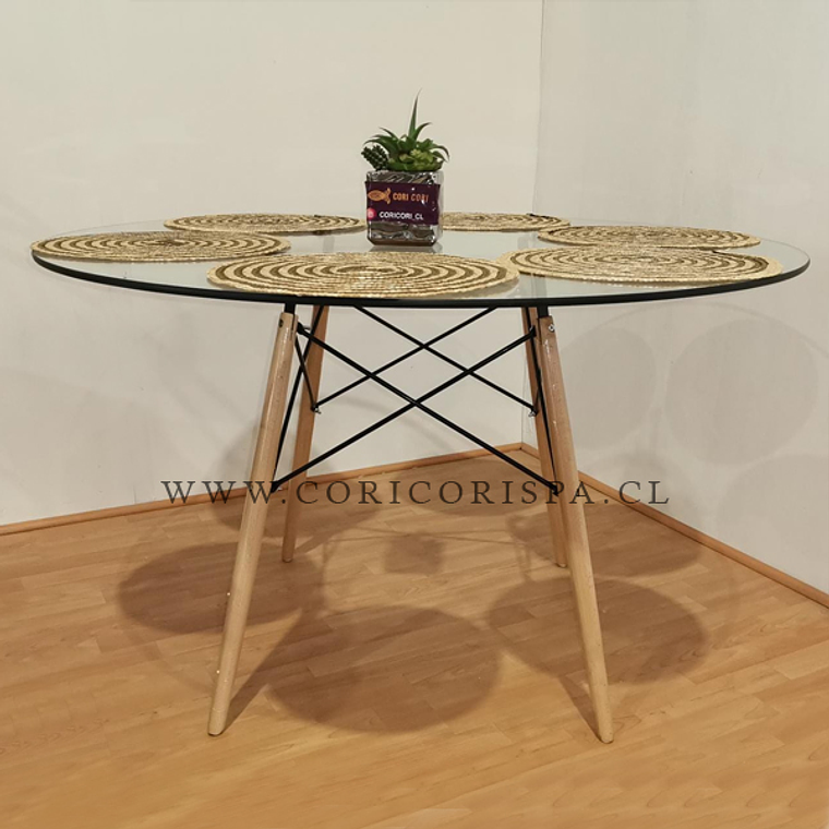 Mesa Eames Vidrio Redonda 120cm 2