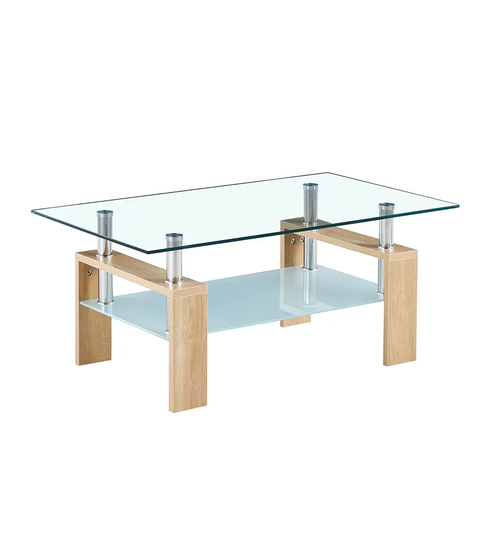 Mesa de Centro Rectangular de Vidrio