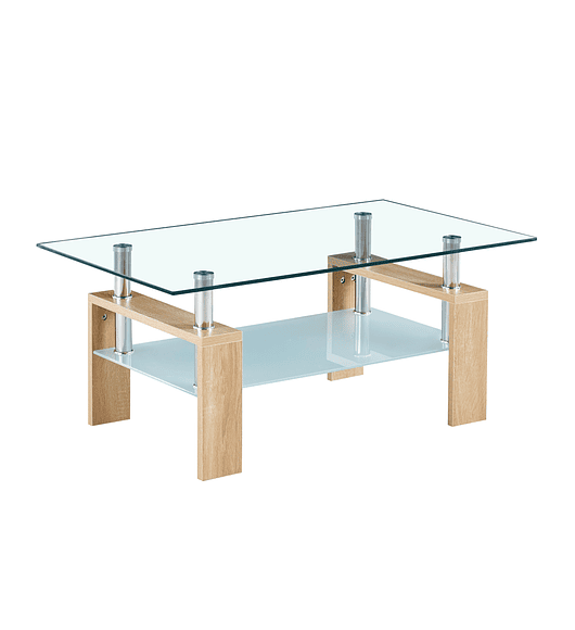 Mesa de centro rectangular de vidrio
