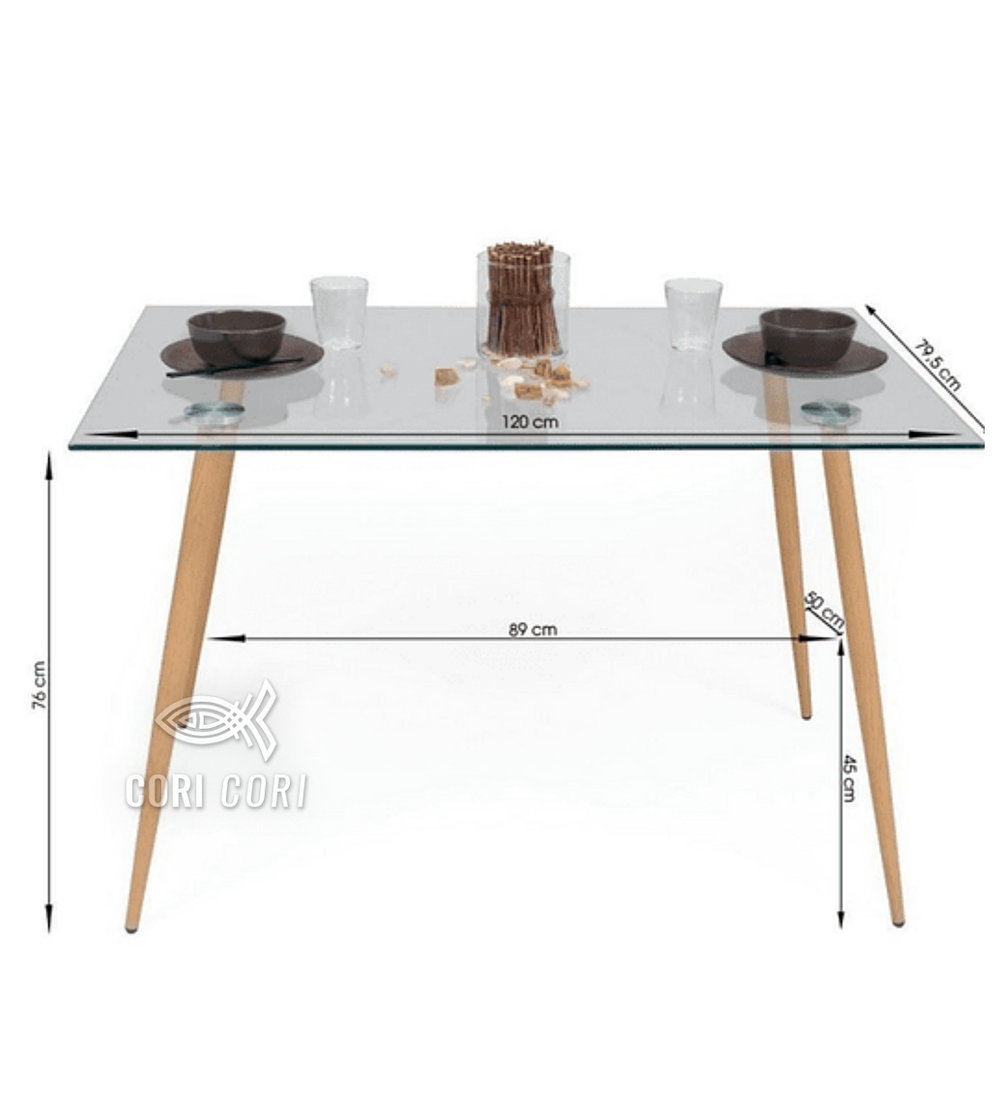 Comedor Rubi + 4 Sillas Eames Transparentes