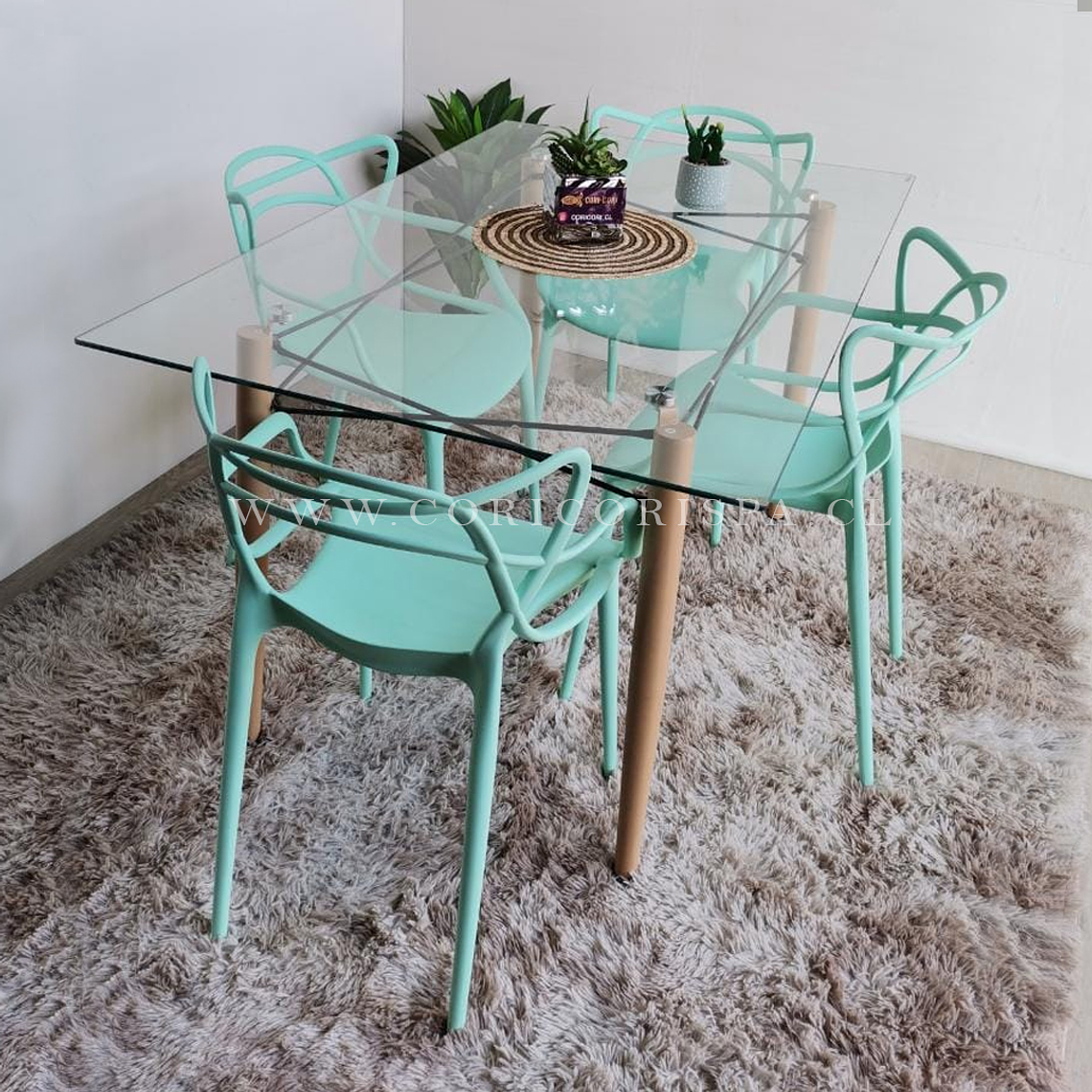 Mesa Crox 140x80cms + 4 Sillas Master 1