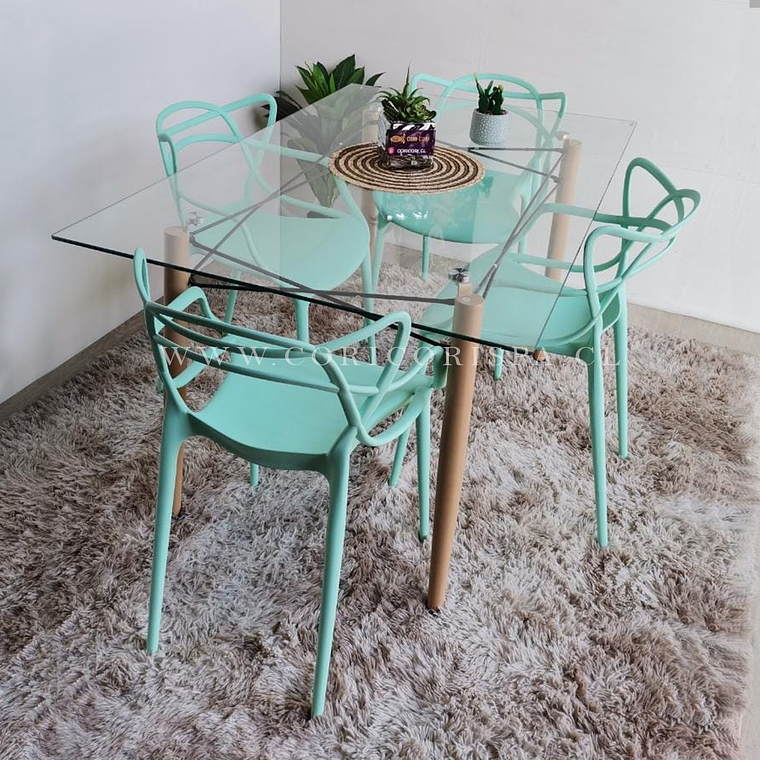 Mesa Crox 140x80cms + 4 Sillas Master 1