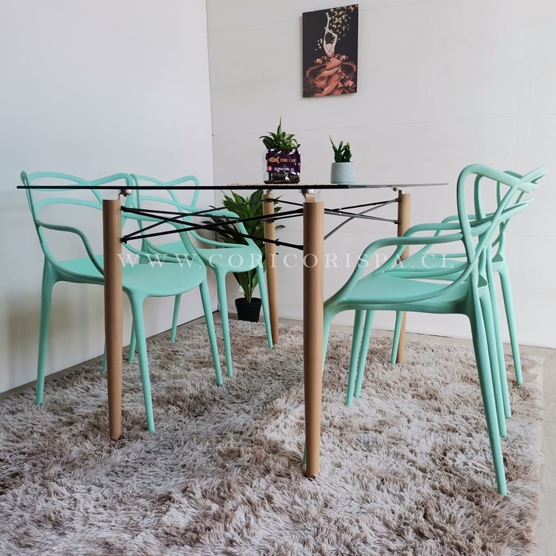 Mesa Crox 140x80cms + 4 Sillas Master 2