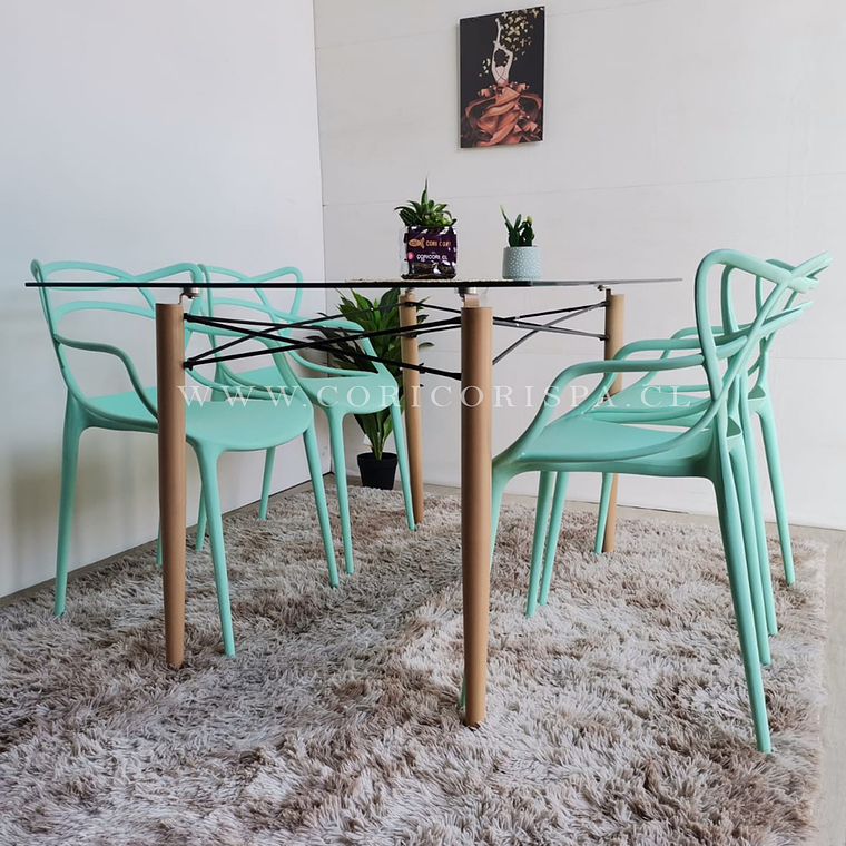 Mesa Crox 140x80cms + 4 Sillas Master 2