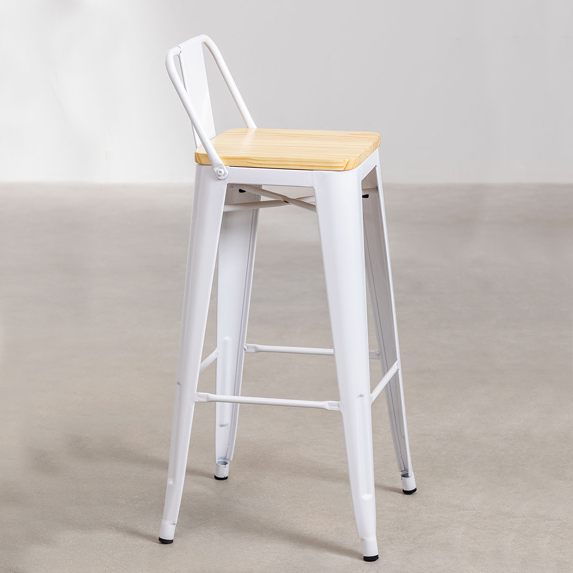 Taburete Tolix  Industriales (asiento de Madera Clara 76≈77cms) 2