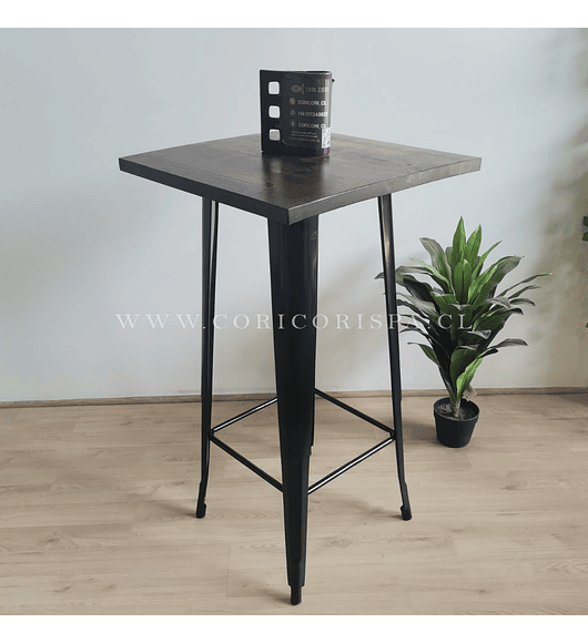 Mesa Tolix Bar - Madera