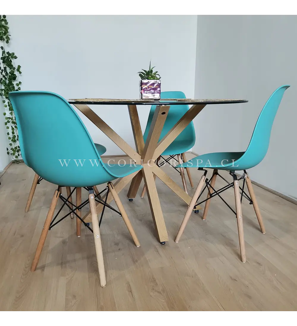 Comedor Warwick 120cms + 4 Sillas Eames 