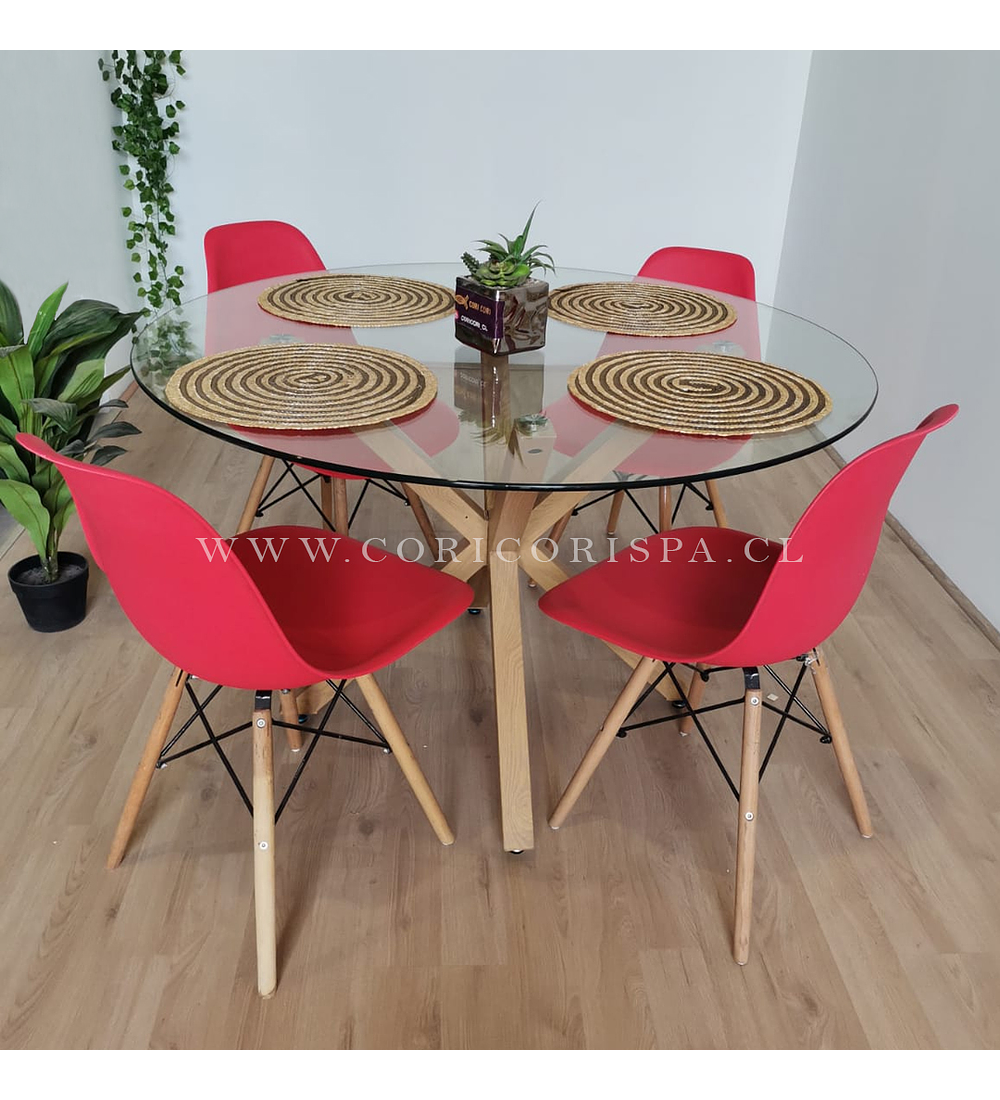Comedor Warwick 120cms + 4 Sillas Eames 