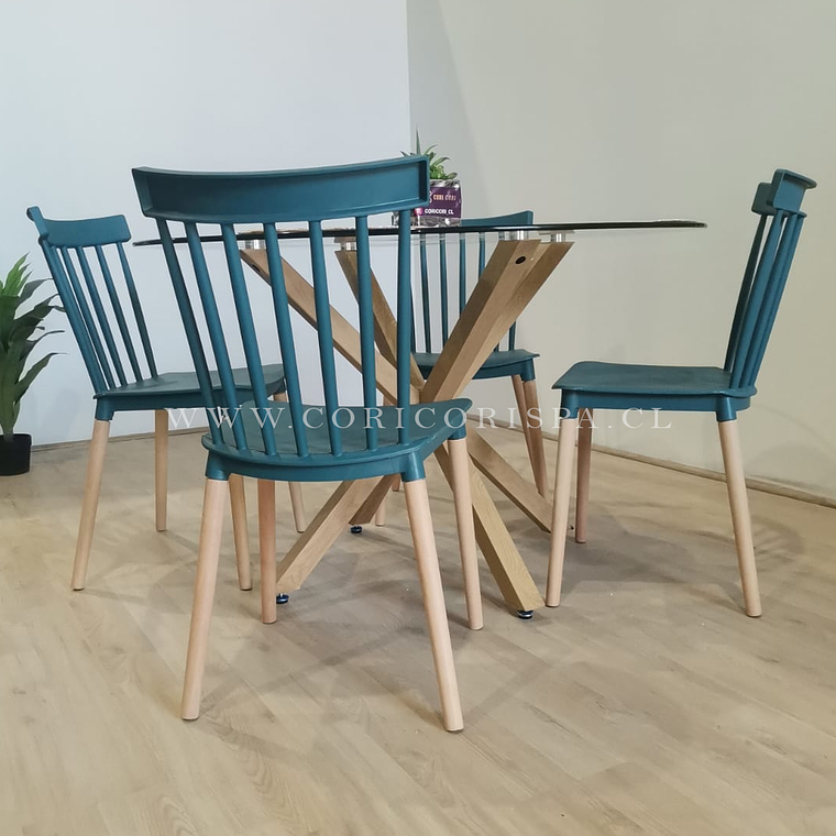 Comedor Warwick 120cms + 4 Sillas Windsor 3