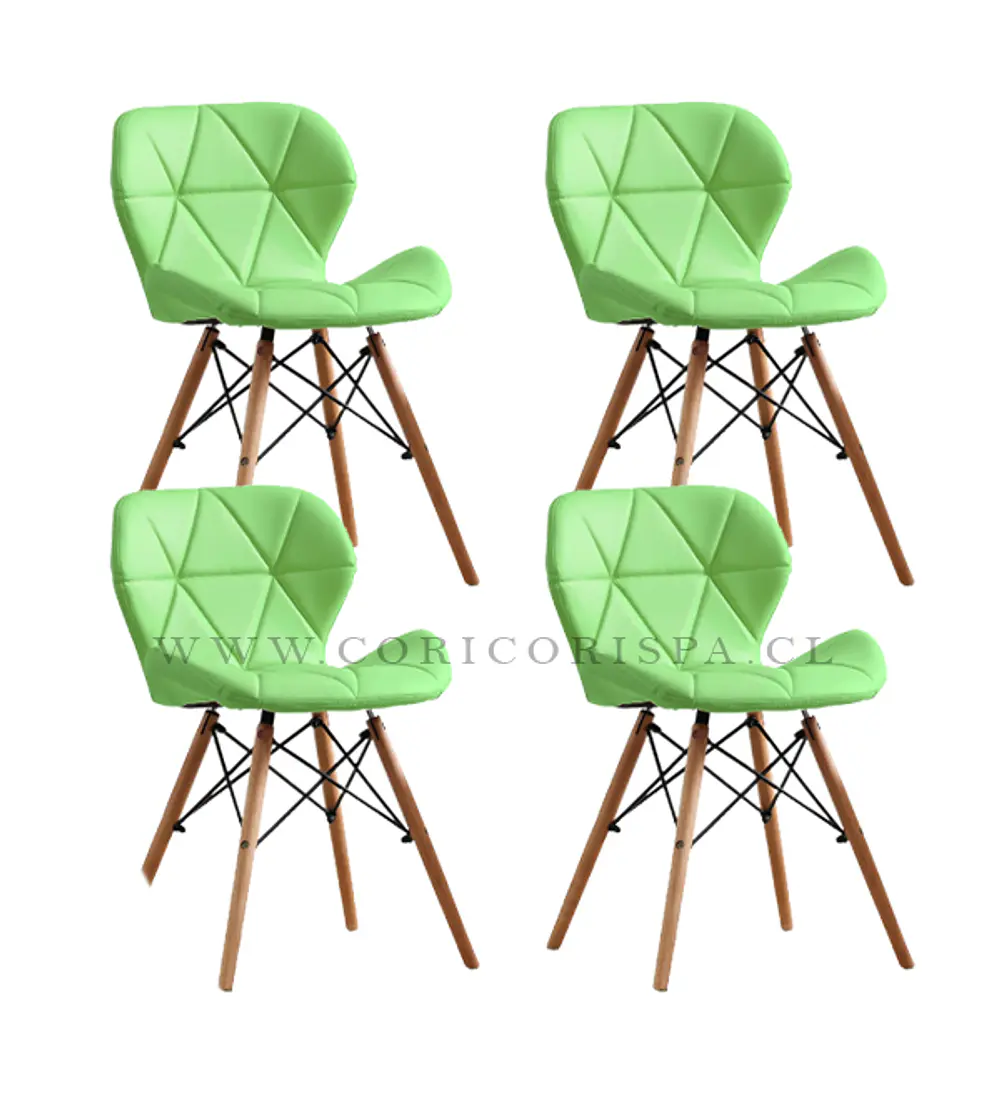 Pack 4 Sillas Eames Mariposa Ecocuero