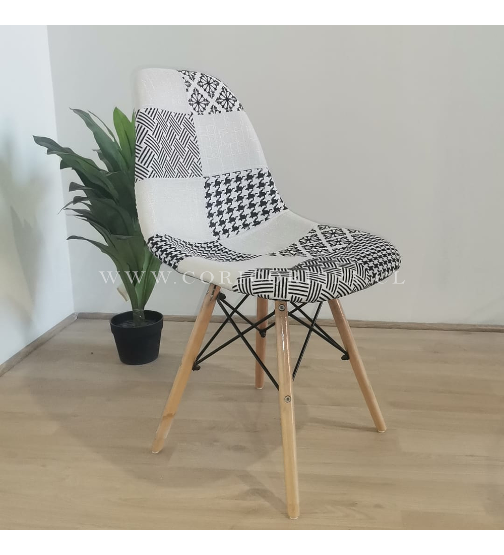 Comedor Medlock 140x90cm + 6 Sillas Patchwork Eames 