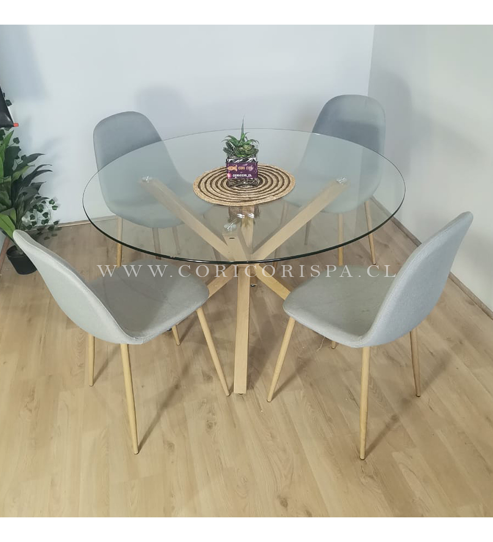 Comedor Warwick 120cms + 4 Sillas Scoop 