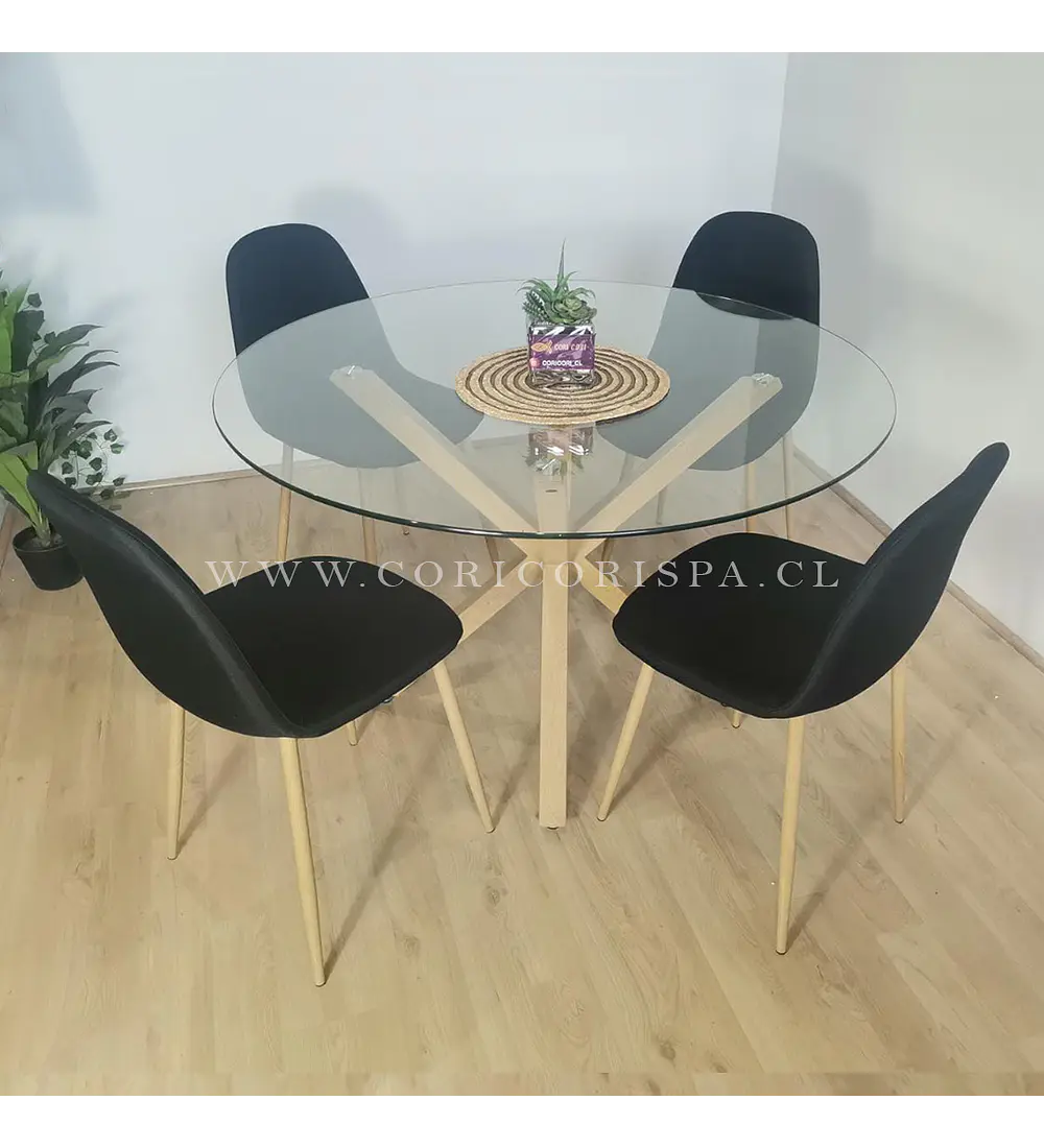 Comedor Warwick 120cms + 4 Sillas Scoop 