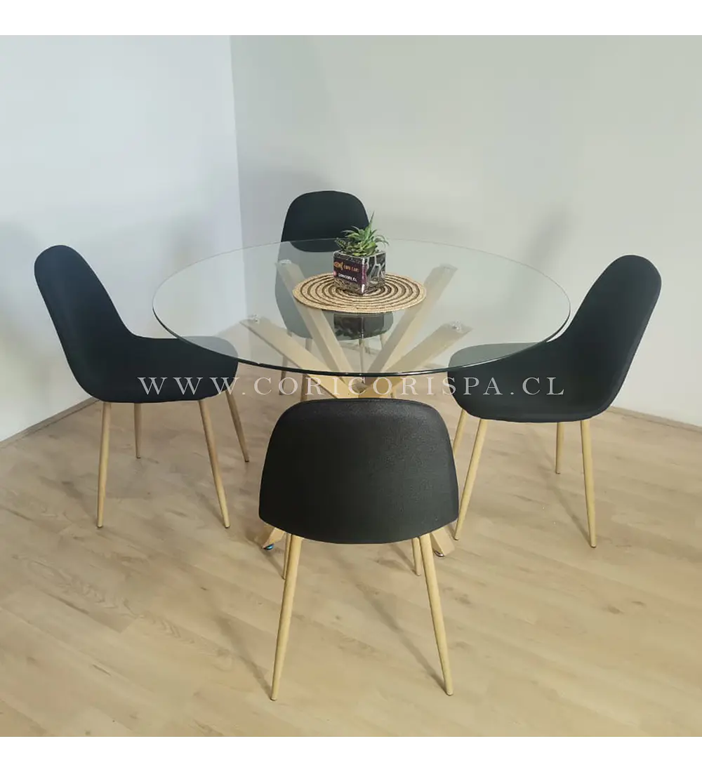 Comedor Warwick 120cms + 4 Sillas Scoop 