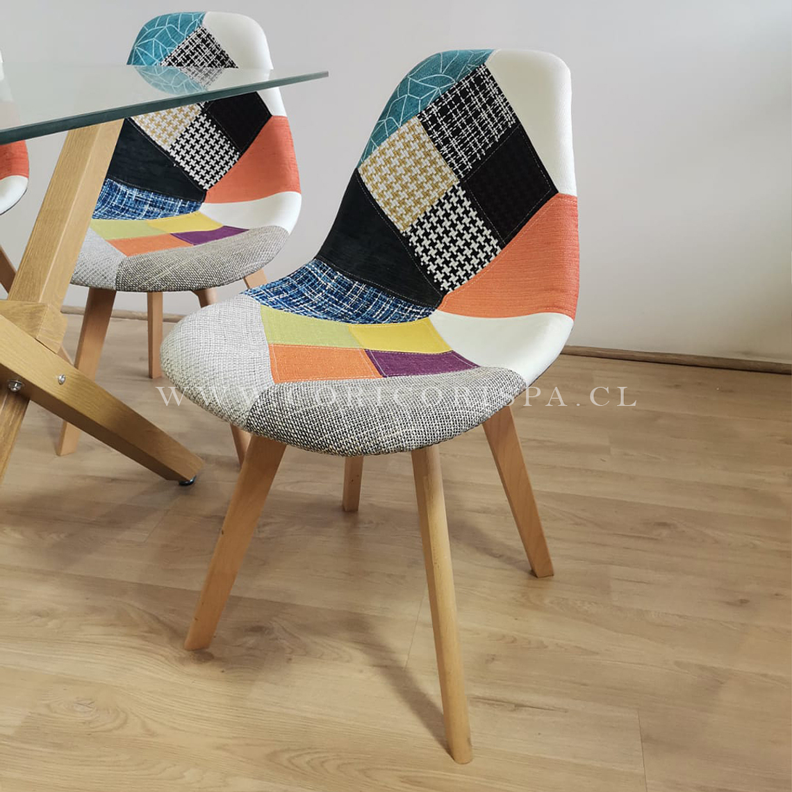 Comedor Warwick 120cms + 6 Sillas Patchwork Wood  4