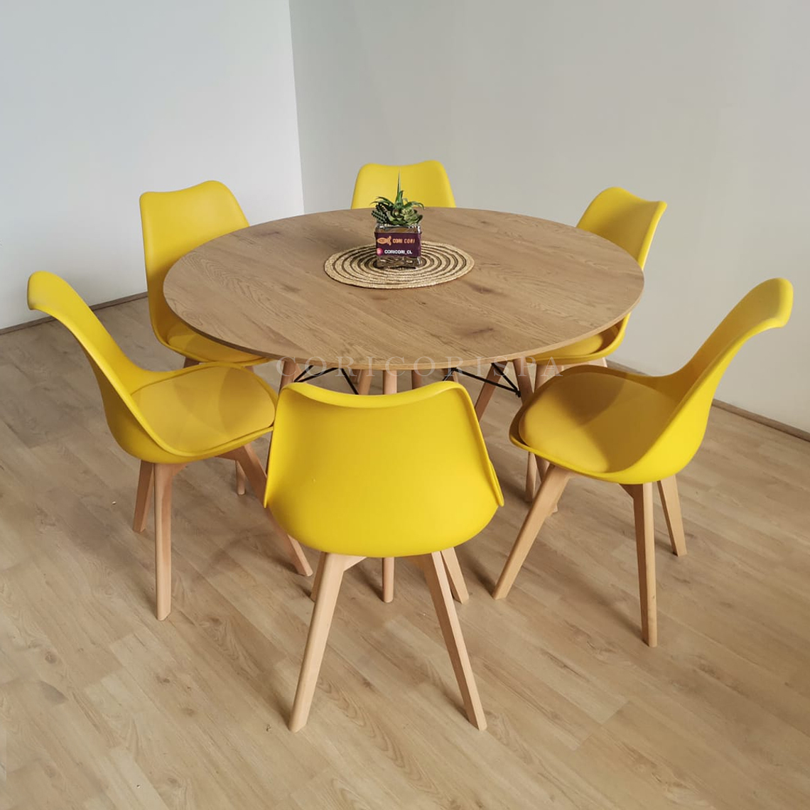 Comedor Mesa Wood 120cms + 6 Sillas Tulip 7