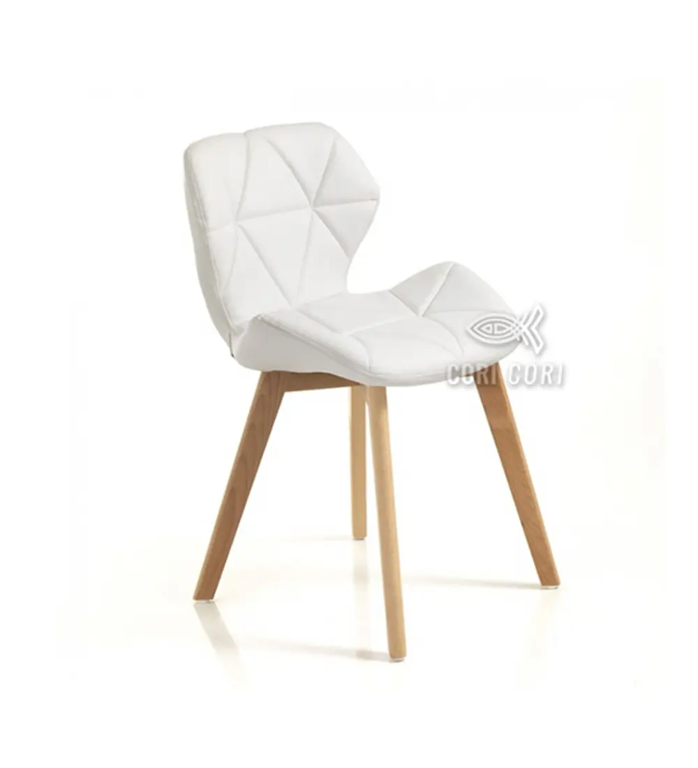 Comedor Mesa Wood 120cm + 4 Sillas Mariposa Ecocuero Wood