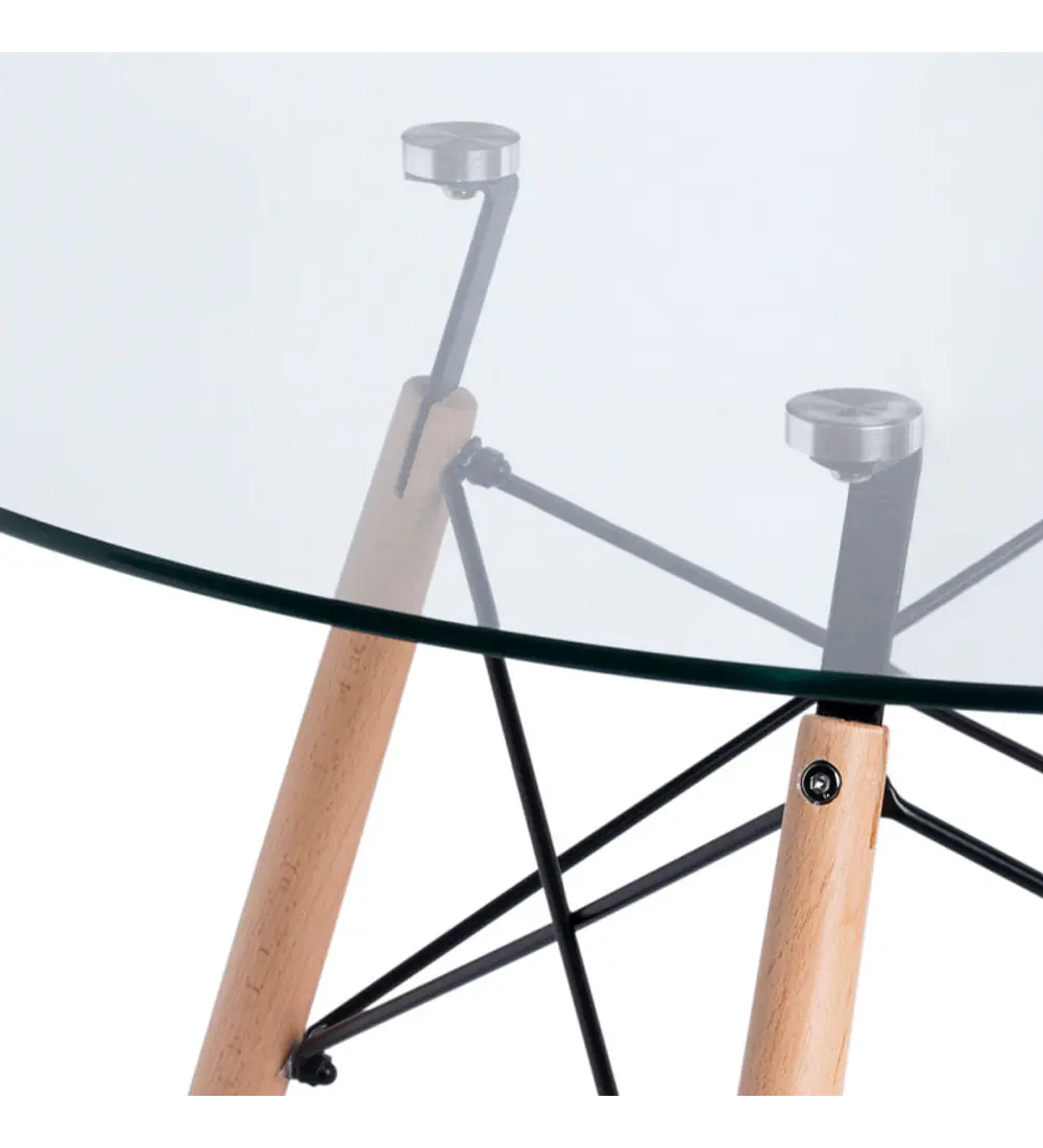 Mesa Eames Vidrio redonda 100cm