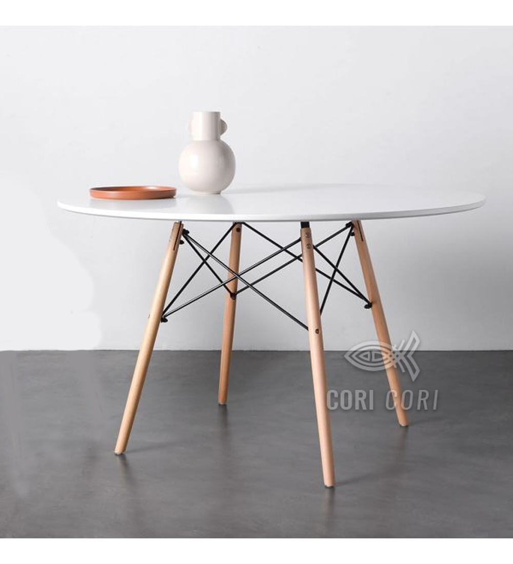 Mesa Eames Redonda Blanca 120cms