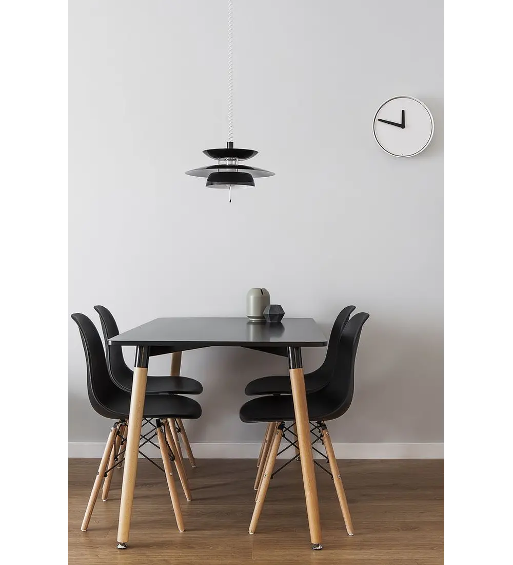 Comedor Mesa Rectangular Melamina 120 x 80 +  4 Sillas Eames