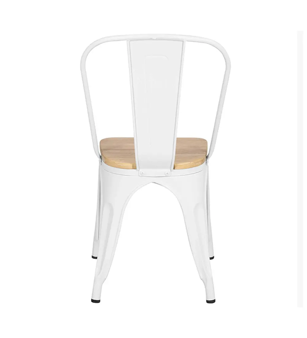 Silla Tolix Asiento de Madera Clara - Industrial