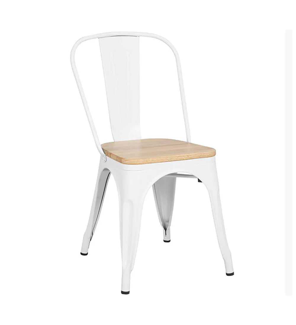 Silla Tolix Asiento de Madera Clara - Industrial