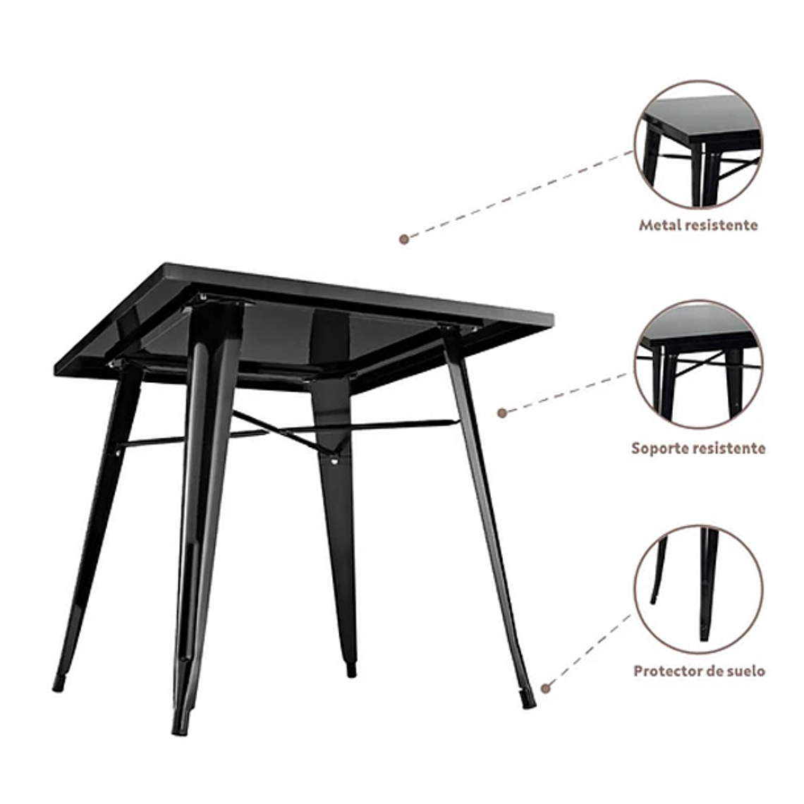 Mesa Madera Natural 140x90cm 8