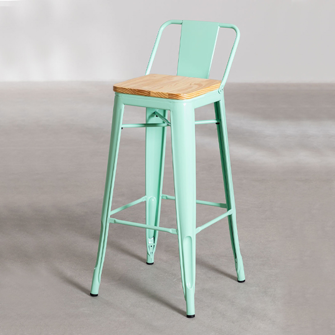 Taburete Tolix  Industriales (asiento de Madera Clara 76≈77cms) 8