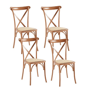 Pack 4 Sillas Crossback de Madera
