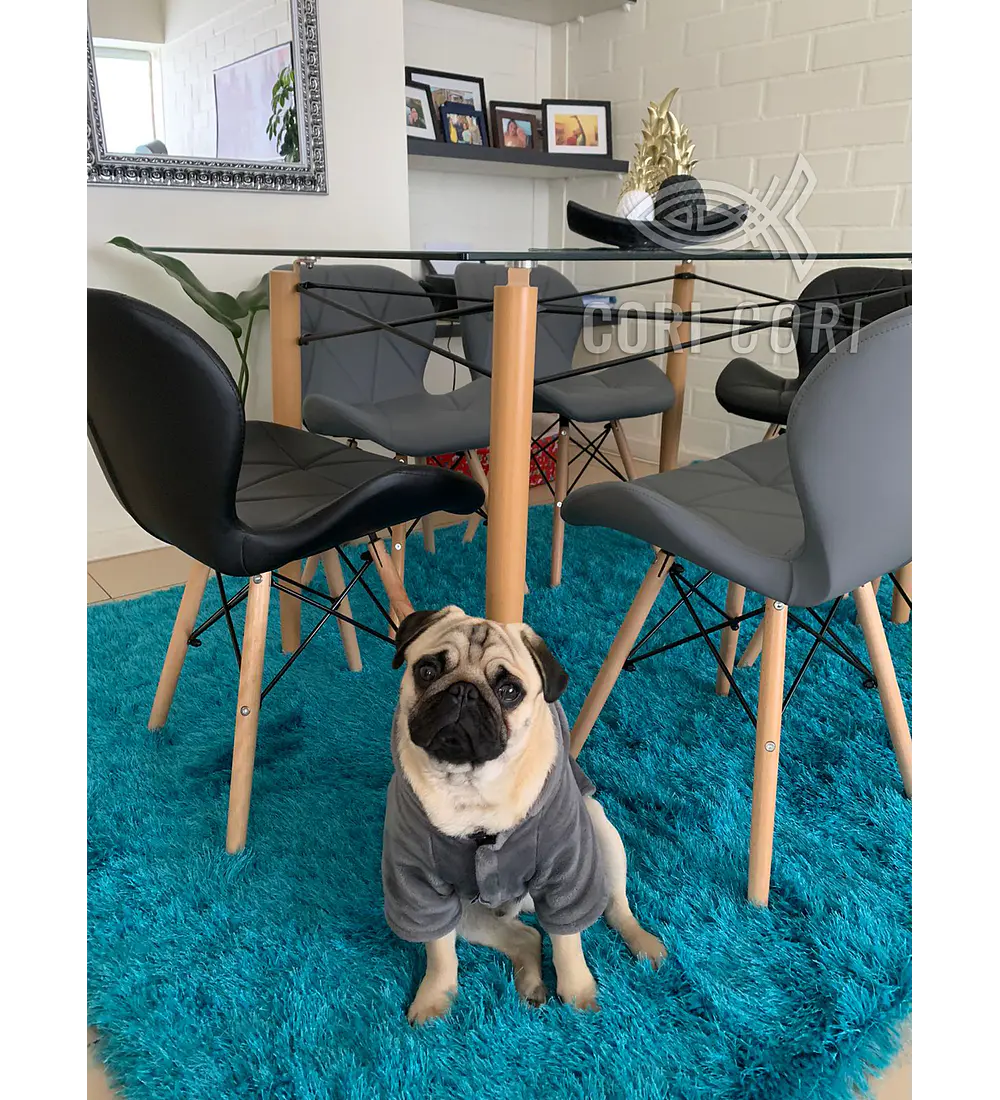 Mesa Crox 140 x 80 + 4 Silla Eames Mariposa Ecocuero