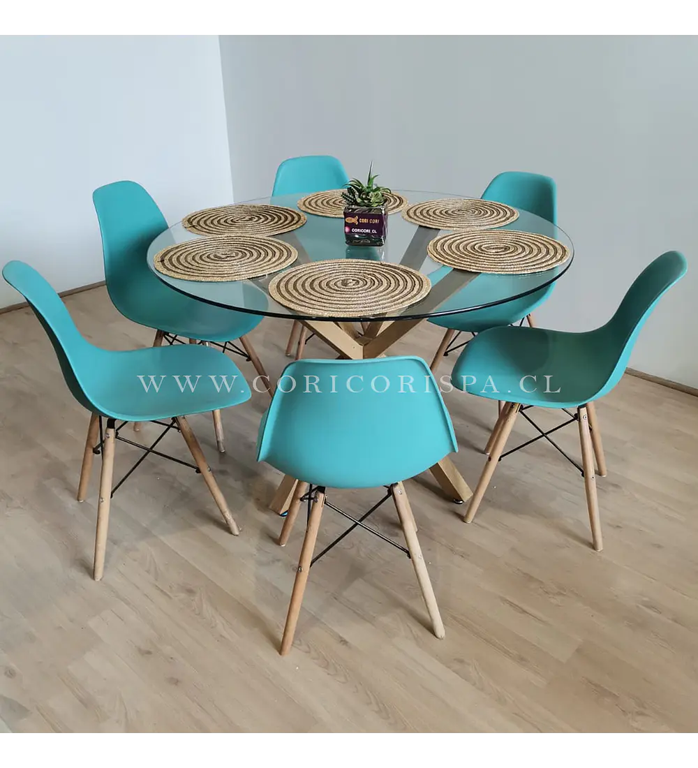 Comedor Warwick  120cm + 6 Sillas Eames