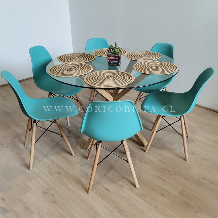 Comedor Warwick  120cm + 6 Sillas Eames 2
