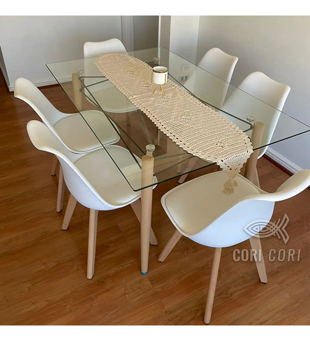  Mesa Crox 140 x 80cms +  6 Sillas Tulip