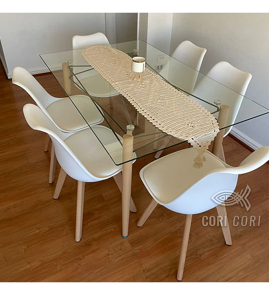  Mesa Crox 140 x 80cms +  6 Sillas Tulip