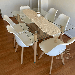  Mesa Crox 140 x 80cms +  6 Sillas Tulip