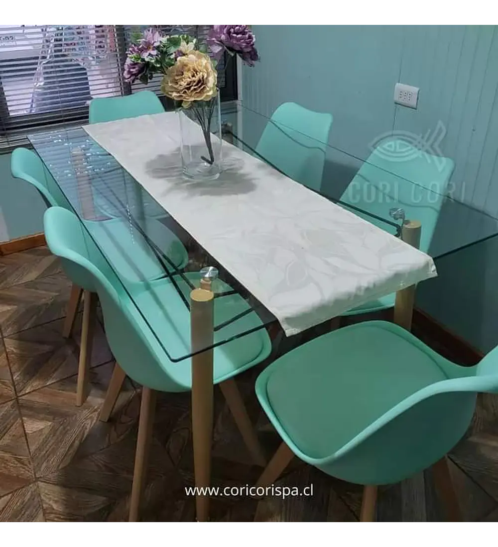  Mesa Crox 140 x 80cms +  6 Sillas Tulip