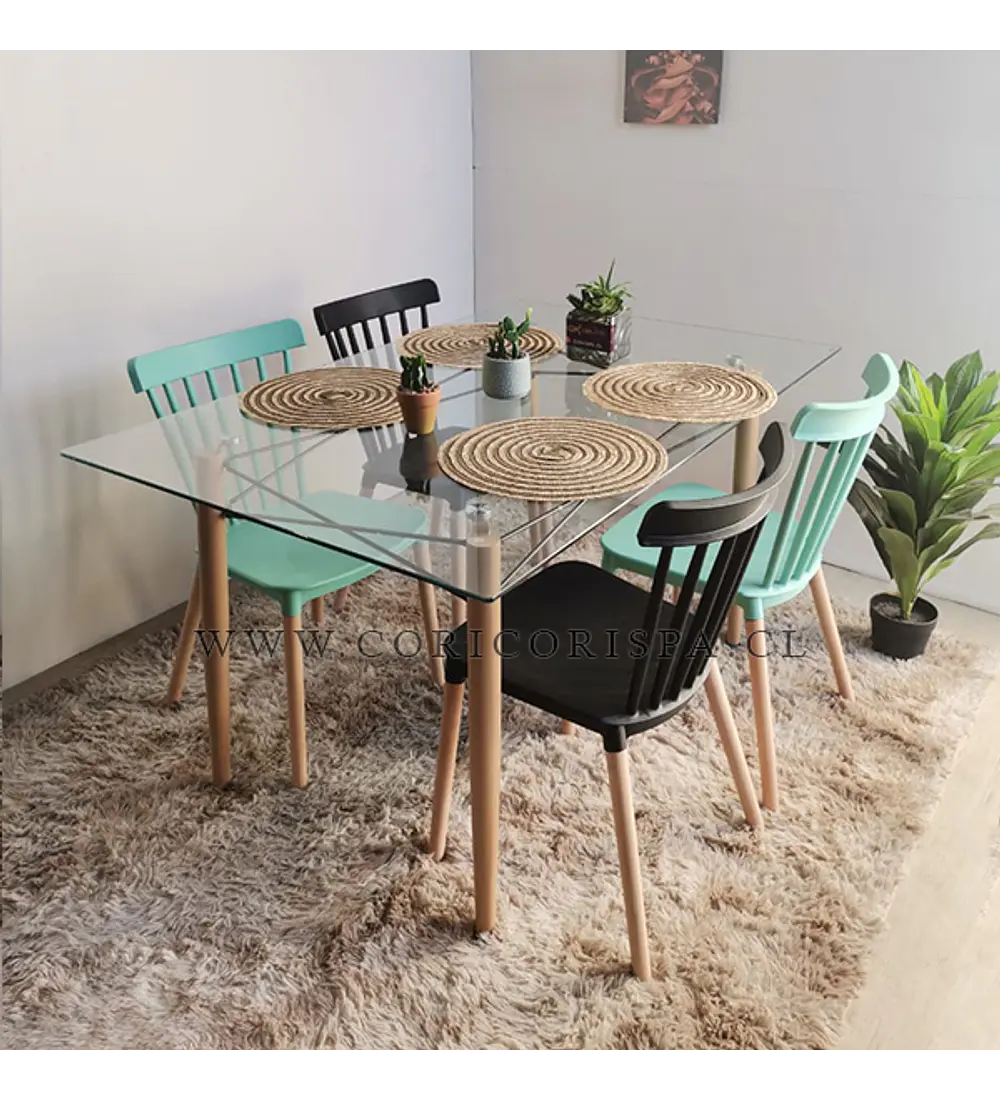 Mesa Crox 140 x 80cms +  6 Sillas Windsor
