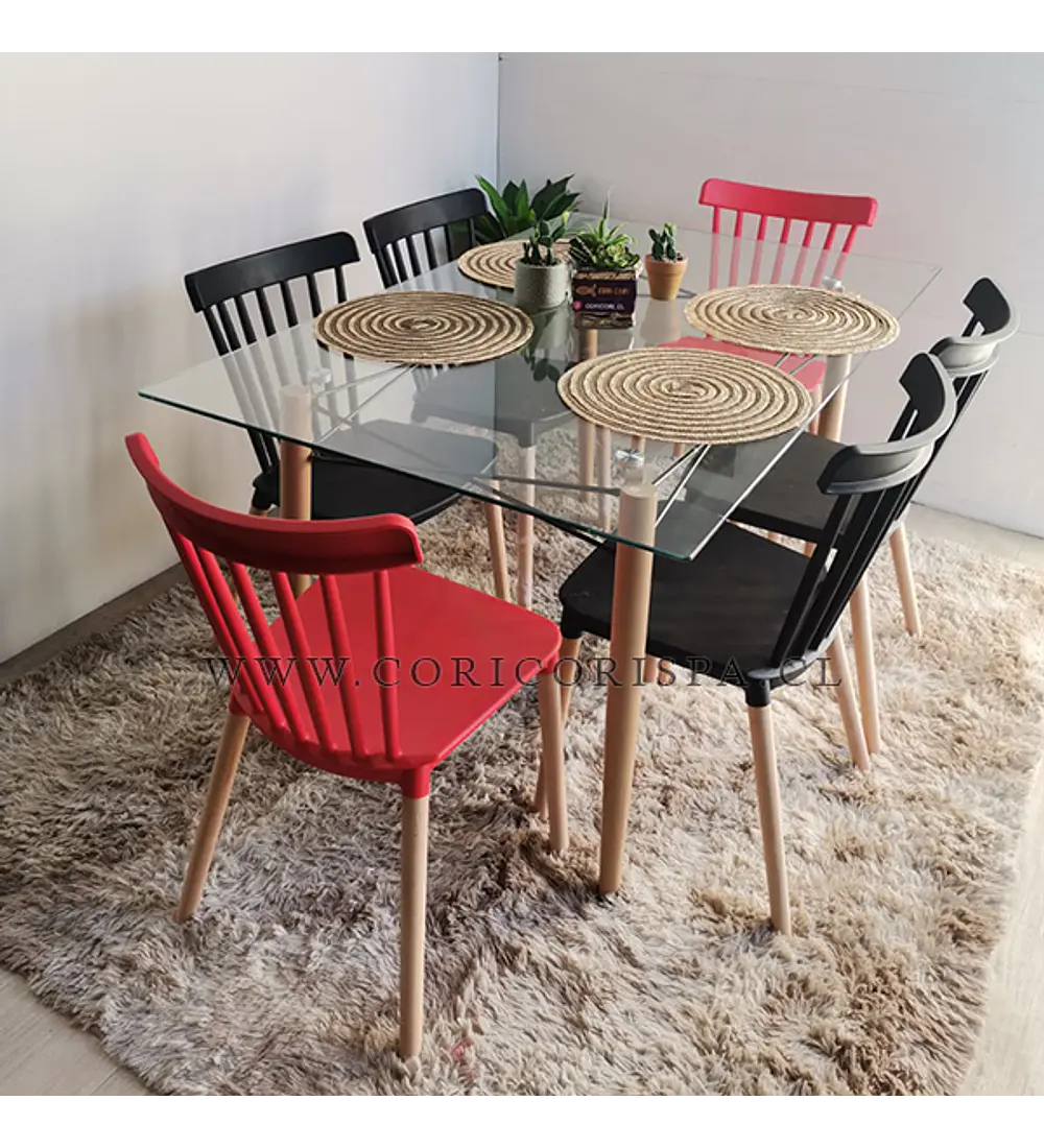 Mesa Crox 140 x 80cms +  6 Sillas Windsor