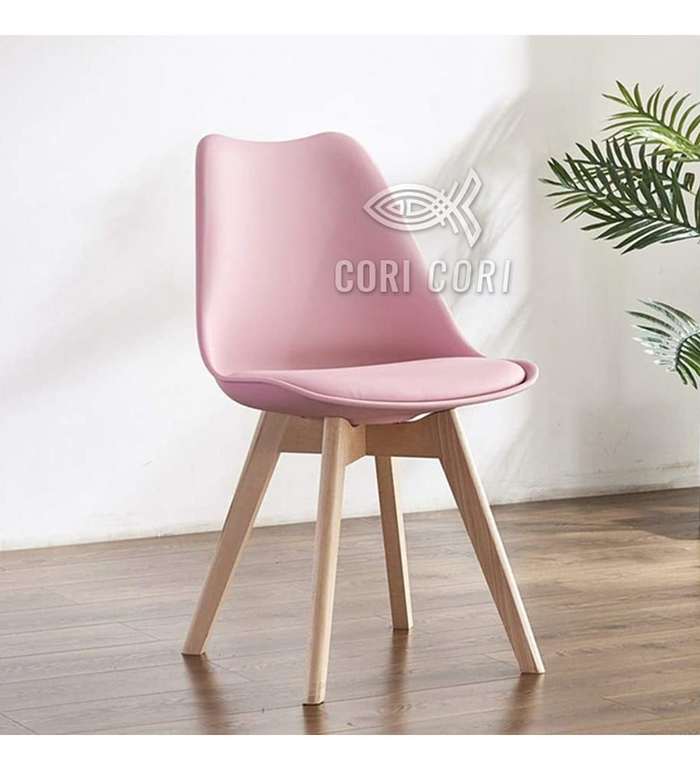 Comedor Mesa Eames Blanca 80cms + 4 Sillas Tulip 