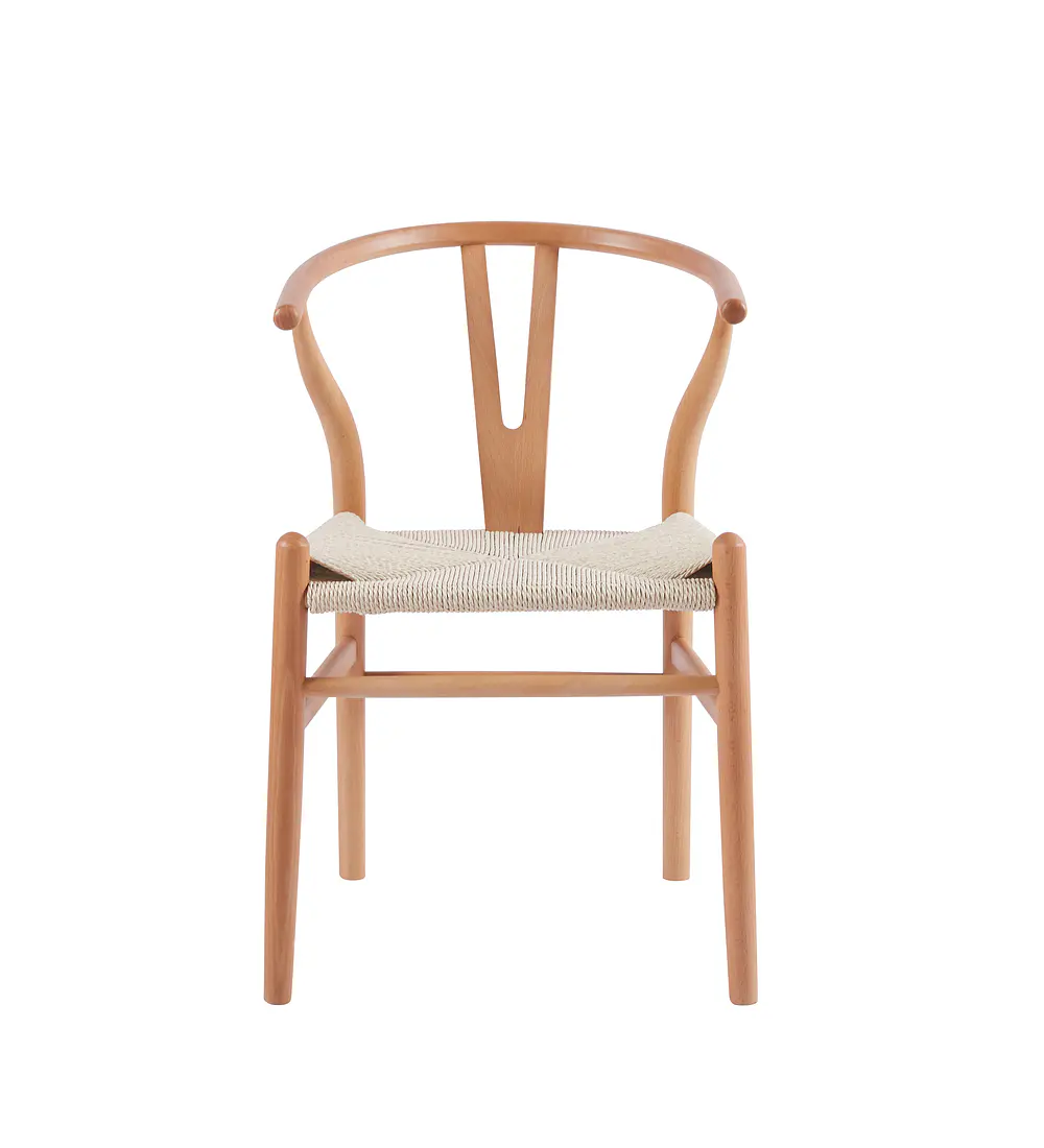 Comedor Tulip Blanca 100cms + 4 Silla Wishbone Madera