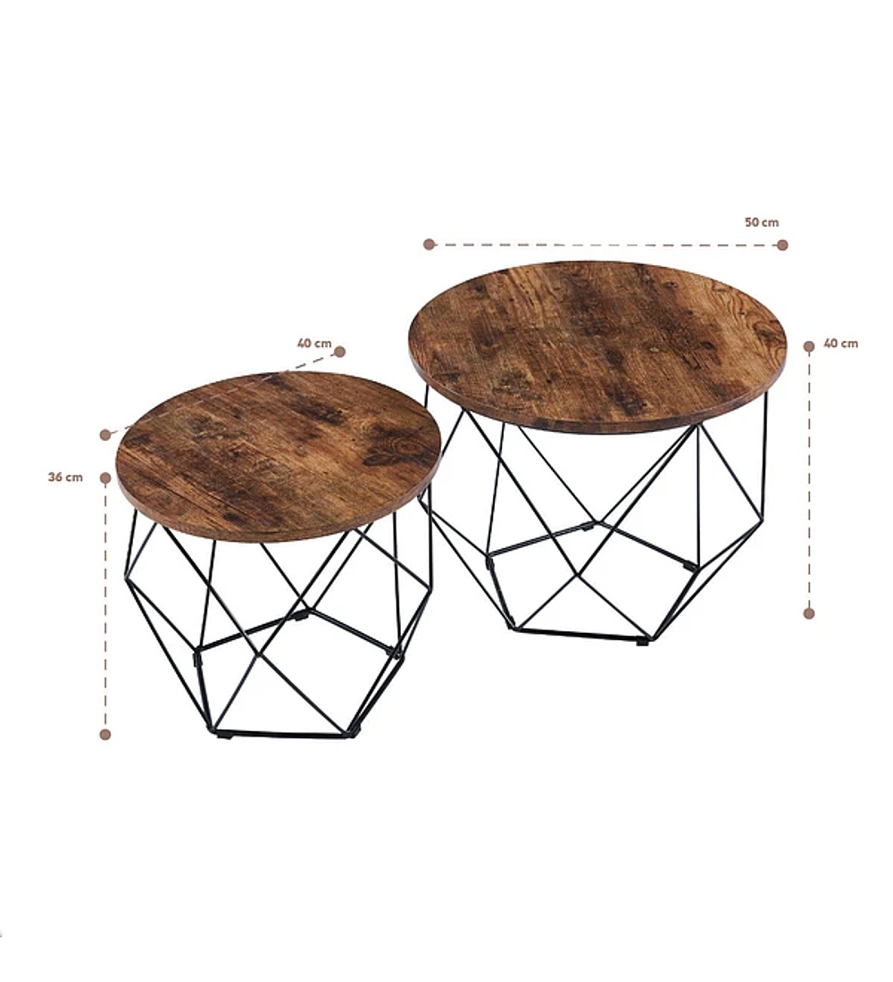 Juego dos mesas de centro enrejada