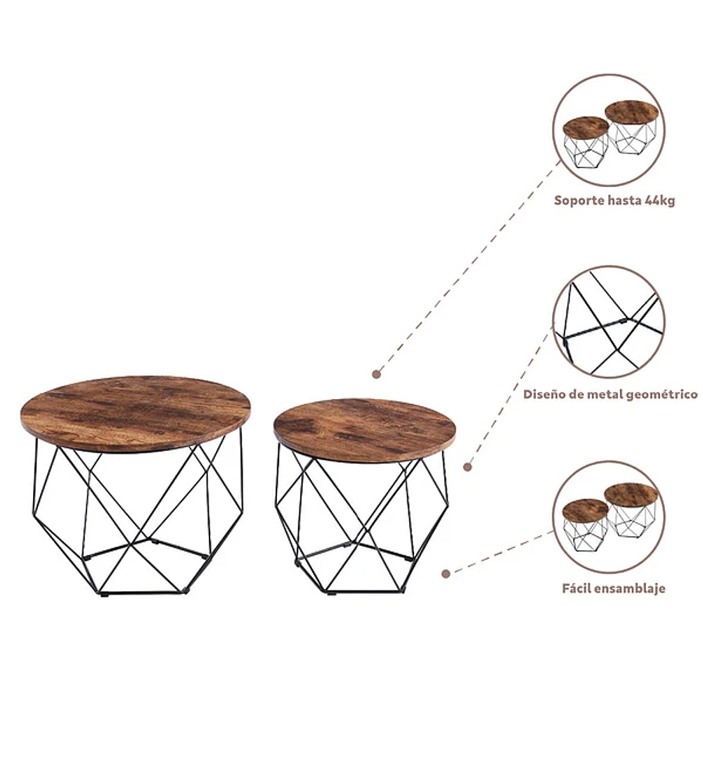 Juego dos mesas de centro enrejada